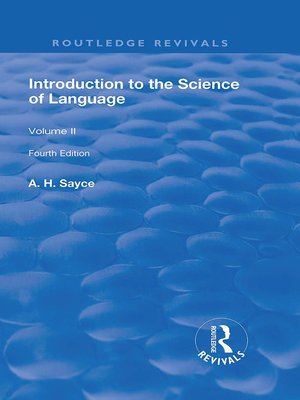cover image of Introduction to the Science of Language